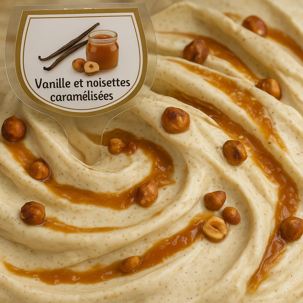 Amarena Antibes: Glace Vanille de Madagascar et noisettes caramélisées