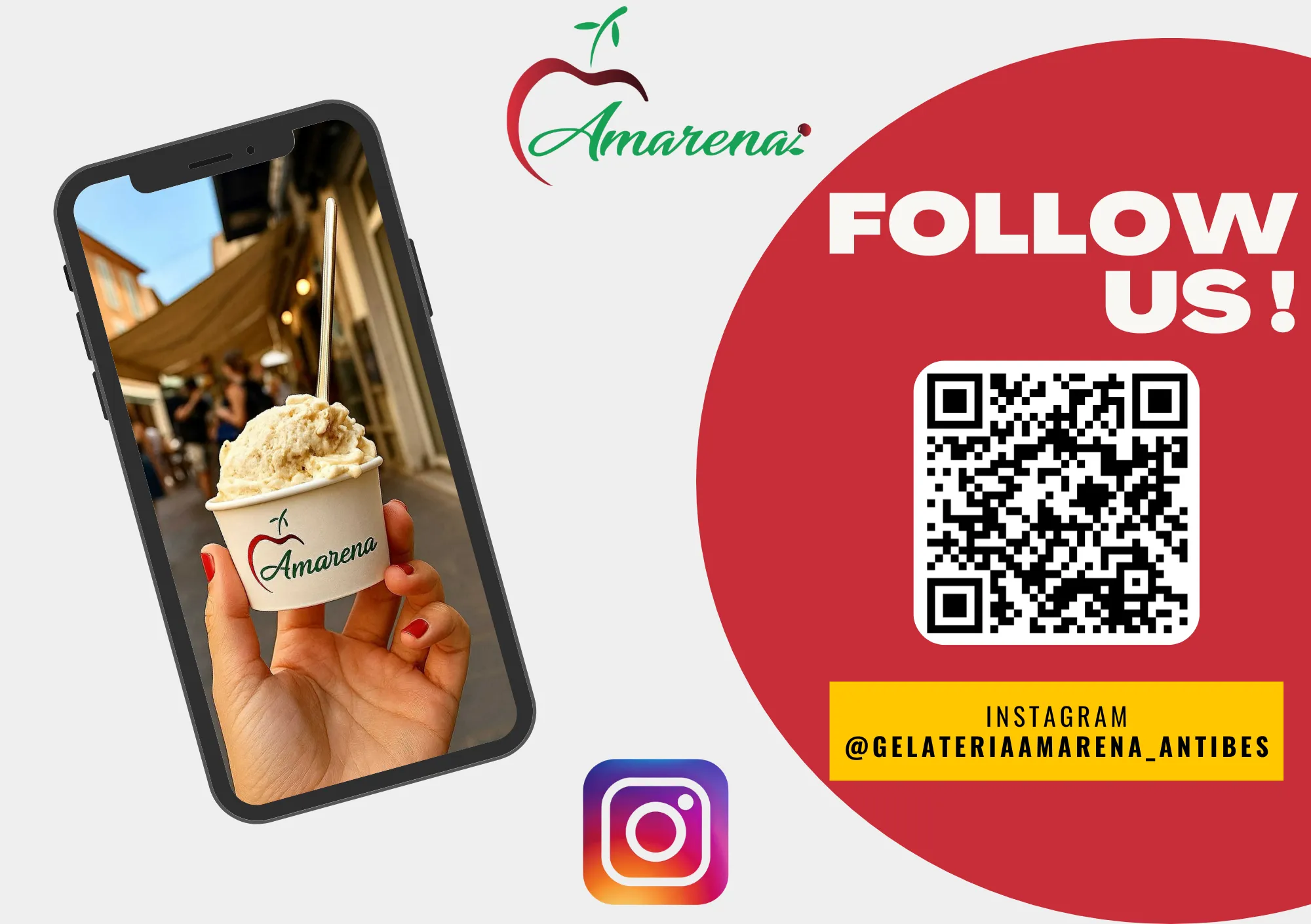 Glace artisanale Amarena à Antibes